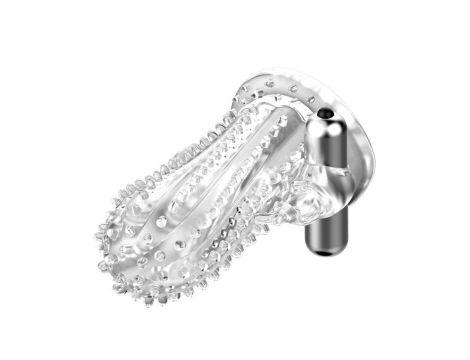 Silikonowa wibrująca przedłużka Baile Brave Man transparentna 14 cm - 4