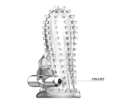 Silikonowa wibrująca przedłużka Baile Brave Man transparentna 14 cm - 5