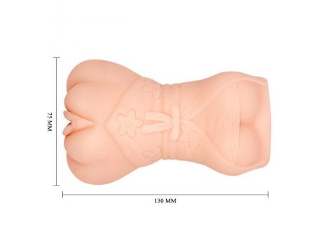 Masturbator waginalny Crazy Bull realistyczny cyberskóra cielisty 13 cm - 7