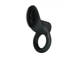 Pierścień wibrujący Pretty Love Cobra z kolcami czarny silikonowy