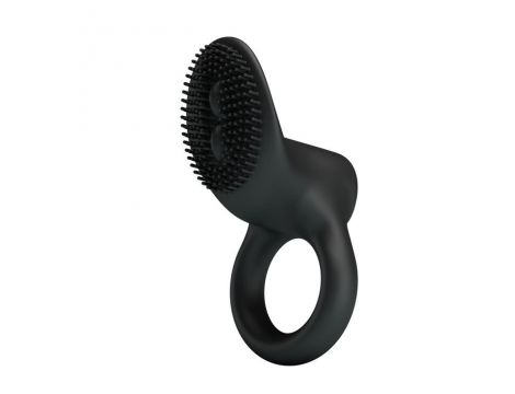 Pierścień wibrujący Pretty Love Cobra z kolcami czarny silikonowy
