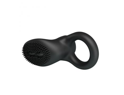 Pierścień wibrujący Pretty Love Cobra z kolcami czarny silikonowy - 3