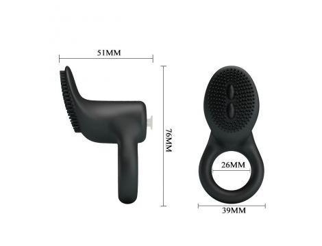 Pierścień wibrujący Pretty Love Cobra z kolcami czarny silikonowy - 4