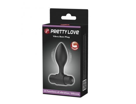 Wibrujący korek analny Pretty Love silikonowy czarny - 8