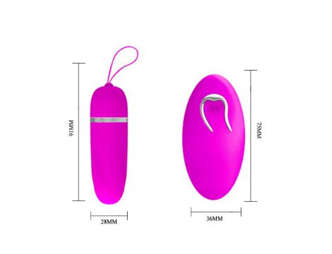 Silikonowe jajeczko wibracyjne Pretty Love Debby 12 funkcji fioletowe 9 cm - 5
