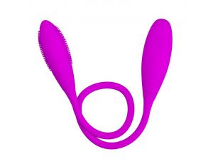 Wibrator podwójny Pretty Love Snaky Vibe silikonowy fioletowy USB 60cm