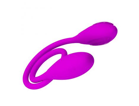 Wibrator podwójny Pretty Love Snaky Vibe silikonowy fioletowy USB 60cm - 2