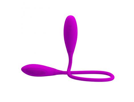 Wibrator podwójny Pretty Love Snaky Vibe silikonowy fioletowy USB 60cm - 3