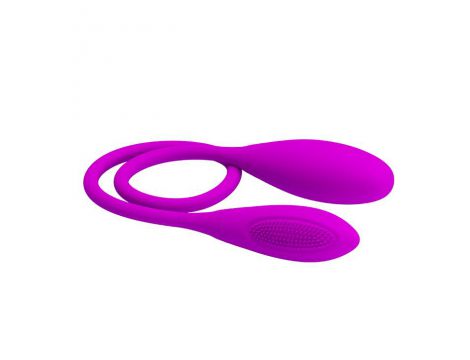 Wibrator podwójny Pretty Love Snaky Vibe silikonowy fioletowy USB 60cm - 4