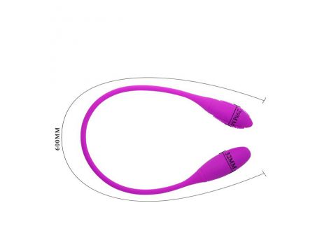 Wibrator podwójny Pretty Love Snaky Vibe silikonowy fioletowy USB 60cm - 5