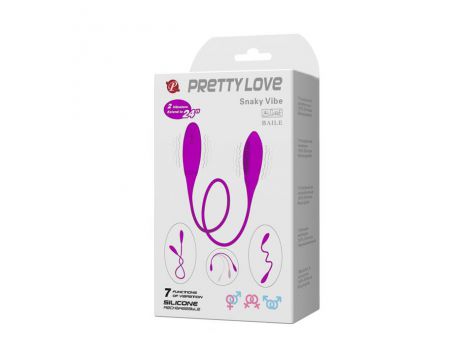 Wibrator podwójny Pretty Love Snaky Vibe silikonowy fioletowy USB 60cm - 9