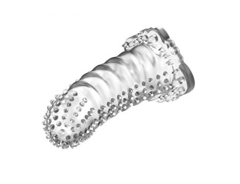 Przedłużka żelowa z wypustkami Baile Brave Man transparentna 14 cm - 4