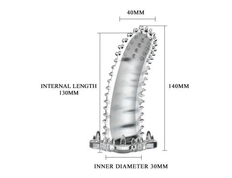 Przedłużka żelowa z wypustkami Baile Brave Man transparentna 14 cm - 5
