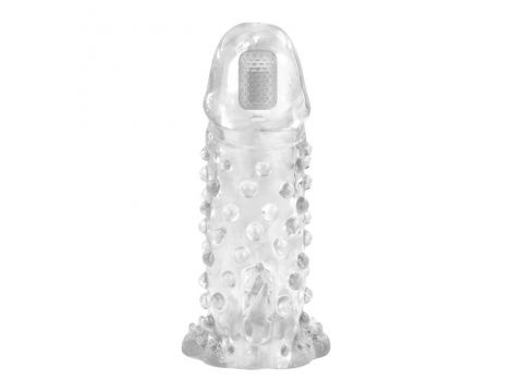 Silikonowa przedłużka wibrująca Baile Brave Man 18 cm transparentna - 2