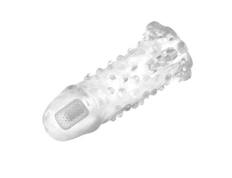 Silikonowa przedłużka wibrująca Baile Brave Man 18 cm transparentna - 3