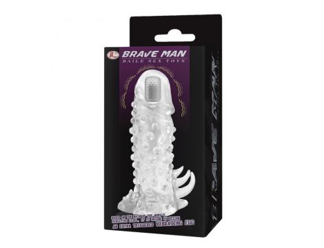 Silikonowa przedłużka wibrująca Baile Brave Man 18 cm transparentna - 5