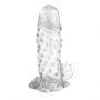 Przedłużka na penisa żebrowana Baile Brave Man transparentna 13.5 cm - 2