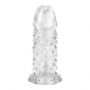 Przedłużka na penisa żebrowana Baile Brave Man transparentna 13.5 cm - 3