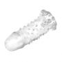 Przedłużka na penisa żebrowana Baile Brave Man transparentna 13.5 cm - 4