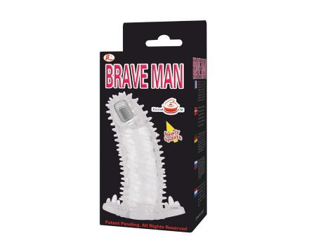 Przedłużka wibrująca żelowa Baile Brave Man transparentna 18 cm - 4