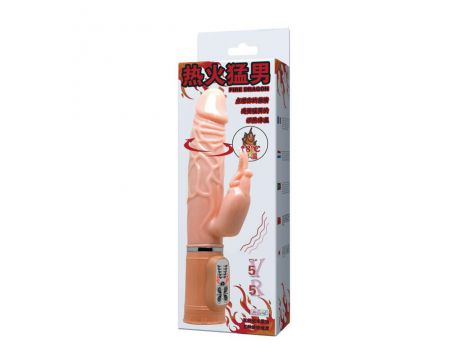 Wibrator króliczek Baile Fire Dragon rozgrzewający obrotowy USB 26 cm - 8