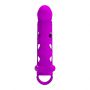 Wibrująca przedłużka silikonowa na penisa z paskiem Pretty Love czarna 17cm - 4