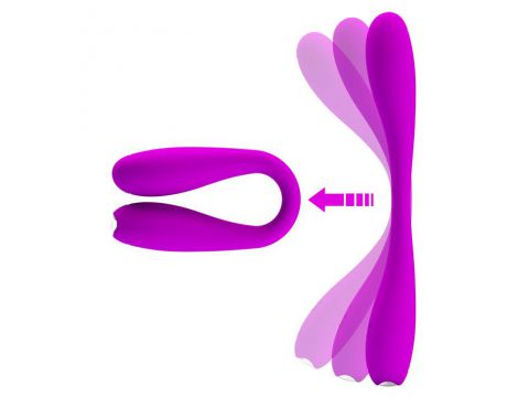 Wibrator silikonowy zginalny Pretty Love Yedda fioletowy USB 12 funkcji - 2