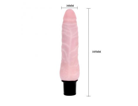 Wibrator realistyczny Baile 23 cm cyberskóra wodoodporny różowy cielisty - 3