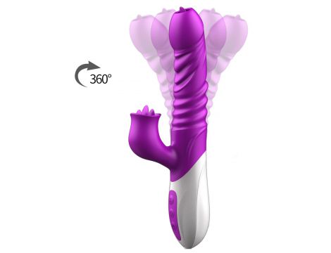 Silikonowy Wibrator USB 10 Funkcji z Pchnięciem i Podgrzewaniem - 4