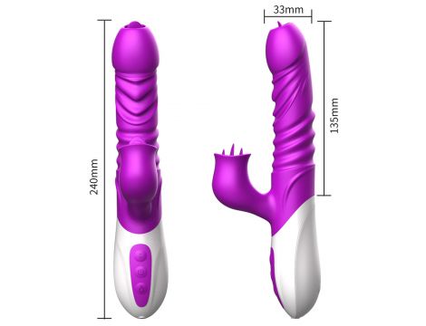 Silikonowy Wibrator USB 10 Funkcji z Pchnięciem i Podgrzewaniem - 13