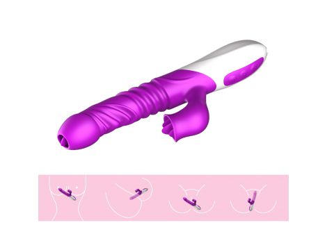 Silikonowy Wibrator USB 10 Funkcji z Pchnięciem i Podgrzewaniem - 3