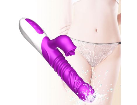 Silikonowy Wibrator USB 10 Funkcji z Pchnięciem i Podgrzewaniem - 5
