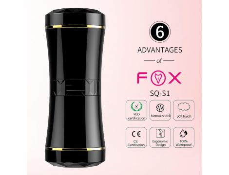 Realistyczny dwustronny masturbator z wibracją B Series Fox - 8