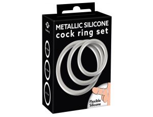 Pierścienie erekcyjne silikonowe metaliczne You2Toys 3 rozmiary
