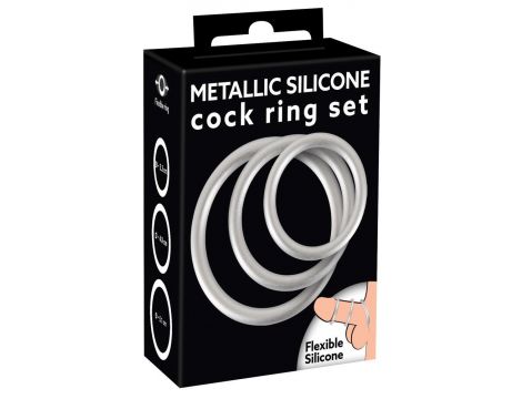 Pierścienie erekcyjne silikonowe metaliczne You2Toys 3 rozmiary - 2