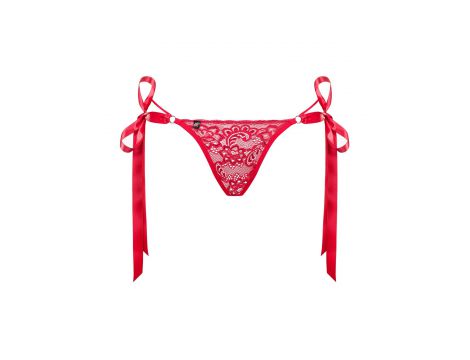 Stringi otwarte Obsessive Lovlea czerwone L/XL - 6
