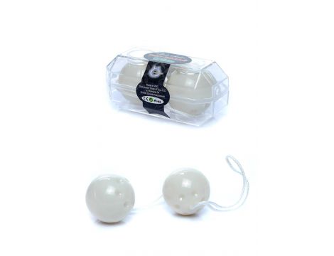 Kulki gejszy dyskretne Duo Balls B Series EasyLove białe 21 cm
