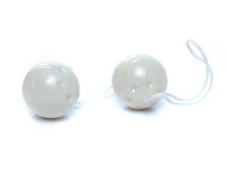 Kulki gejszy dyskretne Duo Balls B Series EasyLove białe 21 cm - 3