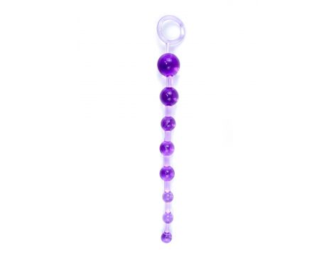 Kulki analne żelowe 10 kulek fioletowe EasyLove 29 cm - 2
