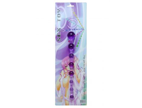 Kulki analne żelowe 10 kulek fioletowe EasyLove 29 cm - 3