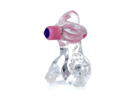 Wibracyjny pierścień erekcyjny z językiem EasyLove transparentny - 2