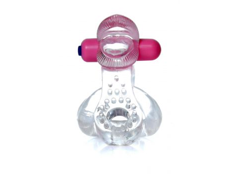 Wibracyjny pierścień erekcyjny z językiem EasyLove transparentny - 3