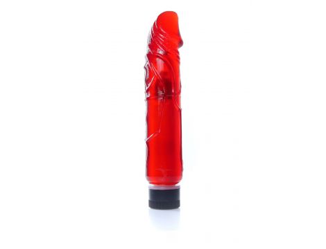 Wibrator żelowy realistyczny EasyLove czerwony 22 cm regulowany - 2