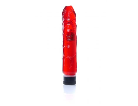 Wibrator żelowy realistyczny EasyLove czerwony 22 cm regulowany - 4