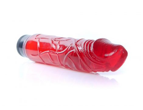 Wibrator żelowy realistyczny EasyLove czerwony 22 cm regulowany - 5