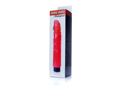 Wibrator żelowy realistyczny EasyLove czerwony 22 cm regulowany - 6