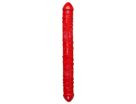 Podwójne elastyczne dildo EasyLove czerwone 33,5 cm