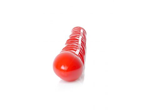 Podwójne elastyczne dildo EasyLove czerwone 33,5 cm - 3