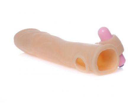 Przedłużka wibrująca realistyczna z stymulatorem EasyLove 18,5 cm - 4