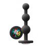 Korek analny silikonowy Glams Ripple Rainbow Gem czarny - 3